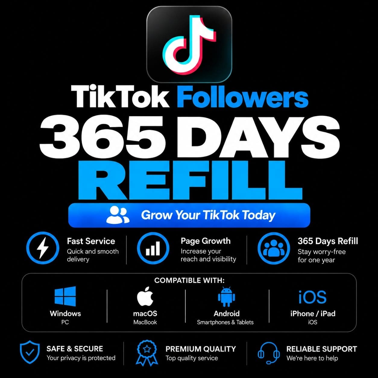 Tiktok Followers | Non Drop | 365 Days
